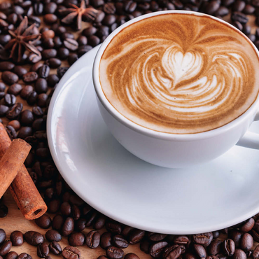 Darstellung des Puzzle Motivs Eine Tasse heißer Kaffee mit Kaffeebohnen 500 Puzzle 3D Modell