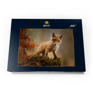Darstellung des Puzzle Motivs Ein junger neugieriger Fuchs im Wald 1000 Puzzle Schachtel Ansicht3