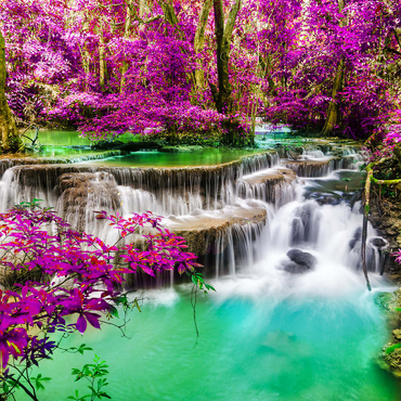 Darstellung des Puzzle Motivs Huay Mae Khamin Wasserfall, Thailand 500 Puzzle 3D Modell