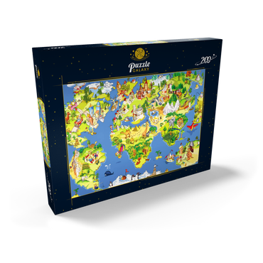 Darstellung des Puzzle Motivs Tolle und lustige Cartoon-Weltkarte - Illustration für Kinder 200 Puzzle Schachtel Ansicht2