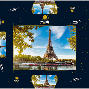 Darstellung des Puzzle Motivs Eiffelturm, Paris. Frankreich 200 Puzzle Schachtel 3D Modell