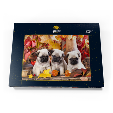 Darstellung des Puzzle Motivs Mops-Welpen 1000 Puzzle Schachtel Ansicht3