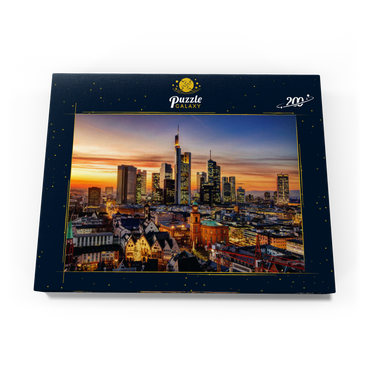 Darstellung des Puzzle Motivs Frankfurt am Main bei Nacht, Deutschland 200 Puzzle Schachtel Ansicht3