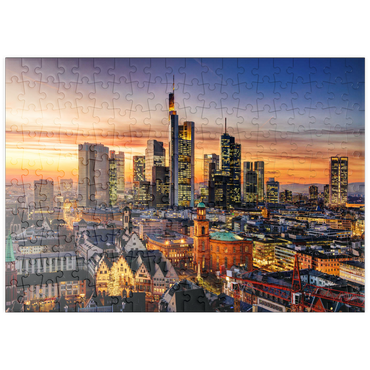 Darstellung des Puzzle Motivs puzzleplate Frankfurt am Main bei Nacht, Deutschland 200 Puzzle