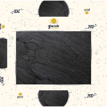 Darstellung des Puzzle Motivs Dunkelgrauer schwarzer Schiefer, unlösbares Puzzle 200 Puzzle Schachtel 3D Modell