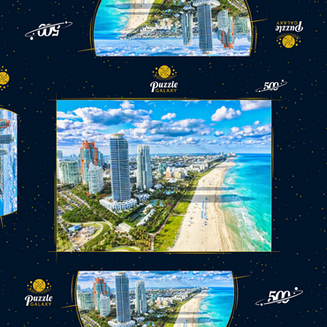 Darstellung des Puzzle Motivs South Beach, Miami Beach, Florida, USA 500 Puzzle Schachtel 3D Modell