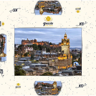 Darstellung des Puzzle Motivs Edinburgh, Schottland 100 Puzzle Schachtel 3D Modell