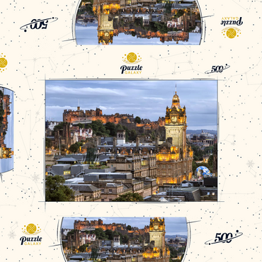 Darstellung des Puzzle Motivs Edinburgh, Schottland 500 Puzzle Schachtel 3D Modell