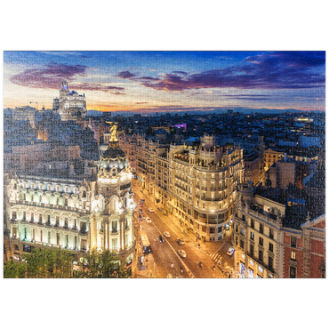 Darstellung des Puzzle Motivs puzzleplate Skyline von Madrid, Spanien 1000 Puzzle