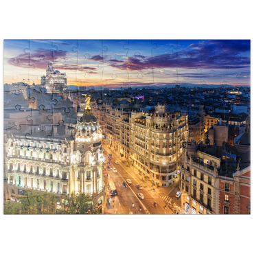 Darstellung des Puzzle Motivs puzzleplate Skyline von Madrid, Spanien 100 Puzzle