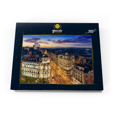 Darstellung des Puzzle Motivs Skyline von Madrid, Spanien 200 Puzzle Schachtel Ansicht3