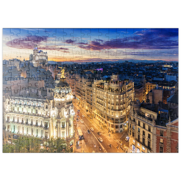 Darstellung des Puzzle Motivs puzzleplate Skyline von Madrid, Spanien 200 Puzzle
