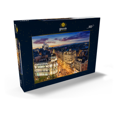 Darstellung des Puzzle Motivs Skyline von Madrid, Spanien 500 Puzzle Schachtel Ansicht2