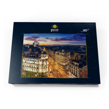 Darstellung des Puzzle Motivs Skyline von Madrid, Spanien 500 Puzzle Schachtel Ansicht3