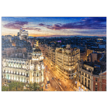 Darstellung des Puzzle Motivs puzzleplate Skyline von Madrid, Spanien 500 Puzzle
