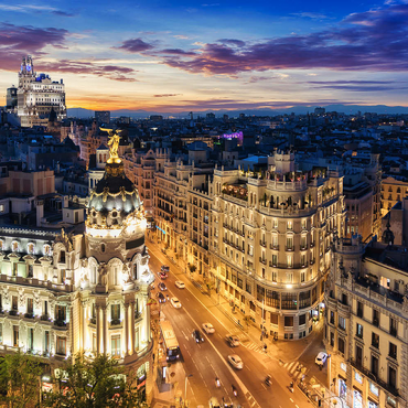 Darstellung des Puzzle Motivs Skyline von Madrid, Spanien 500 Puzzle 3D Modell