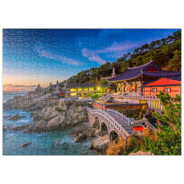 Darstellung des Puzzle Motivs puzzleplate Schöner Sonnenaufgang Haedong Yongongs Temple Busan, Korea 500 Puzzle