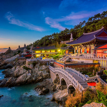 Darstellung des Puzzle Motivs Schöner Sonnenaufgang Haedong Yongongs Temple Busan, Korea 500 Puzzle 3D Modell