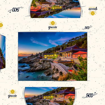 Darstellung des Puzzle Motivs Schöner Sonnenaufgang Haedong Yongongs Temple Busan, Korea 500 Puzzle Schachtel 3D Modell