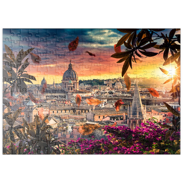 Darstellung des Puzzle Motivs puzzleplate Schöner Sonnenuntergang über der Stadt Rom am Abend 200 Puzzle
