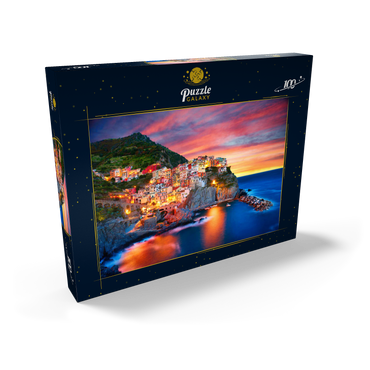 Darstellung des Puzzle Motivs Berühmte Stadt Manarola in Italien - Cinque Terre, Ligurien 100 Puzzle Schachtel Ansicht2