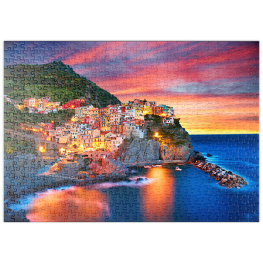 Darstellung des Puzzle Motivs puzzleplate Berühmte Stadt Manarola in Italien - Cinque Terre, Ligurien 500 Puzzle