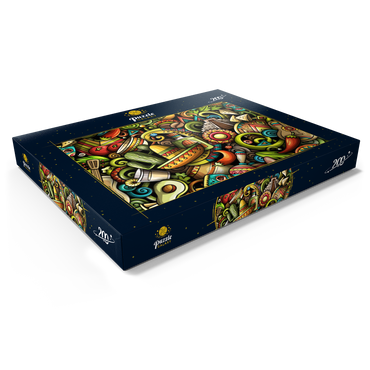 Darstellung des Puzzle Motivs Mexiko doodles 200 Puzzle Schachtel Ansicht1