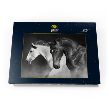 Darstellung des Puzzle Motivs Pferde laufen Galopp in der Wüste 1000 Puzzle Schachtel Ansicht3