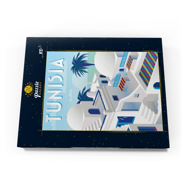 Darstellung des Puzzle Motivs Tunesien, Art Deco style Vintage Poster, Illustration 100 Puzzle Schachtel Ansicht3
