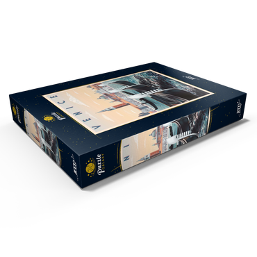 Darstellung des Puzzle Motivs Venedig, Italien, Vietnam, Art Deco style Vintage Poster, Illustration 1000 Puzzle Schachtel Ansicht1