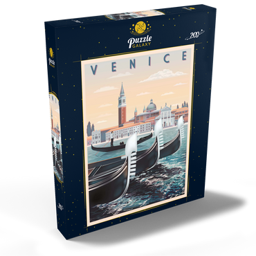 Darstellung des Puzzle Motivs Venedig, Italien, Vietnam, Art Deco style Vintage Poster, Illustration 200 Puzzle Schachtel Ansicht2