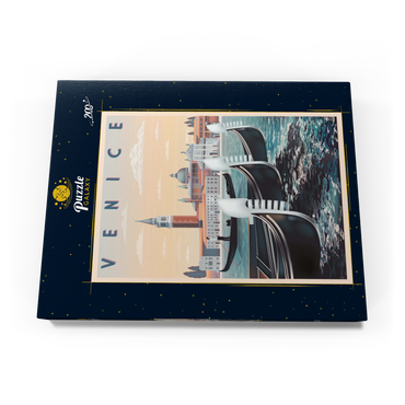 Darstellung des Puzzle Motivs Venedig, Italien, Vietnam, Art Deco style Vintage Poster, Illustration 200 Puzzle Schachtel Ansicht3