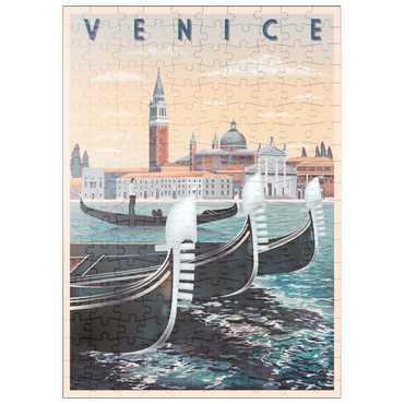 Darstellung des Puzzle Motivs puzzleplate Venedig, Italien, Vietnam, Art Deco style Vintage Poster, Illustration 200 Puzzle