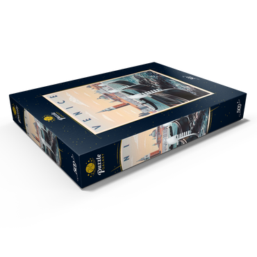 Darstellung des Puzzle Motivs Venedig, Italien, Vietnam, Art Deco style Vintage Poster, Illustration 500 Puzzle Schachtel Ansicht1