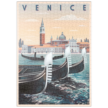 Darstellung des Puzzle Motivs puzzleplate Venedig, Italien, Vietnam, Art Deco style Vintage Poster, Illustration 500 Puzzle