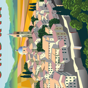 Darstellung des Puzzle Motivs Umbrien Italien, Art Deco style Vintage Poster, Illustration 200 Puzzle 3D Modell