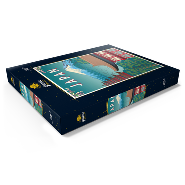 Darstellung des Puzzle Motivs Traditionelles Haus, Japan, Art Deco style Vintage Poster, Illustration 200 Puzzle Schachtel Ansicht1