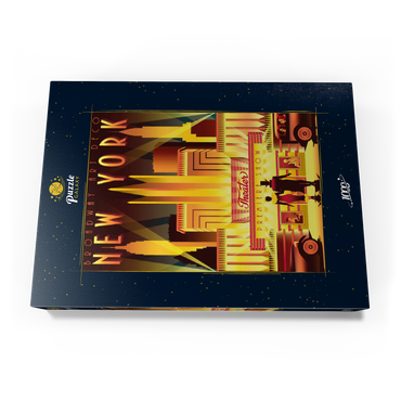 Darstellung des Puzzle Motivs New York Night Broadway, Art Deco style Vintage Poster, Illustration 1000 Puzzle Schachtel Ansicht3