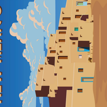 Darstellung des Puzzle Motivs New Mexico, USA, Art Deco style Vintage Poster, Illustration 1000 Puzzle 3D Modell