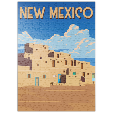 Darstellung des Puzzle Motivs puzzleplate New Mexico, USA, Art Deco style Vintage Poster, Illustration 200 Puzzle