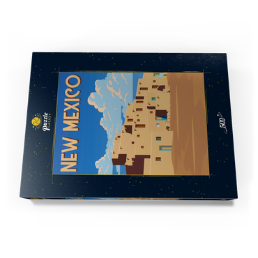 Darstellung des Puzzle Motivs New Mexico, USA, Art Deco style Vintage Poster, Illustration 500 Puzzle Schachtel Ansicht3