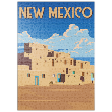 Darstellung des Puzzle Motivs puzzleplate New Mexico, USA, Art Deco style Vintage Poster, Illustration 500 Puzzle