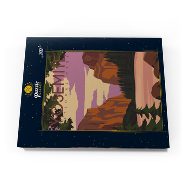 Darstellung des Puzzle Motivs Yosemite National Park Central California, USA, Art Deco style Vintage Poster, Illustration 200 Puzzle Schachtel Ansicht3