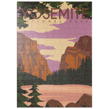 Darstellung des Puzzle Motivs puzzleplate Yosemite National Park Central California, USA, Art Deco style Vintage Poster, Illustration 200 Puzzle