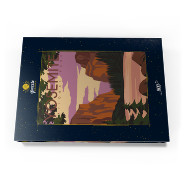Darstellung des Puzzle Motivs Yosemite National Park Central California, USA, Art Deco style Vintage Poster, Illustration 500 Puzzle Schachtel Ansicht3
