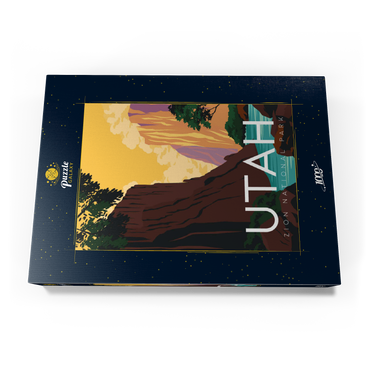 Darstellung des Puzzle Motivs Zion National Park Utah, USA, Art Deco style Vintage Poster, Illustration 1000 Puzzle Schachtel Ansicht3