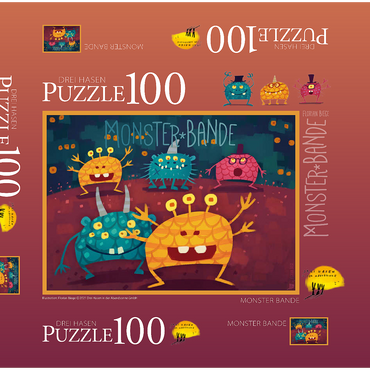 Darstellung des Puzzle Motivs Monster Bande 100 Puzzle Schachtel 3D Modell