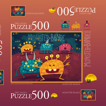Darstellung des Puzzle Motivs Monster Bande 500 Puzzle Schachtel 3D Modell