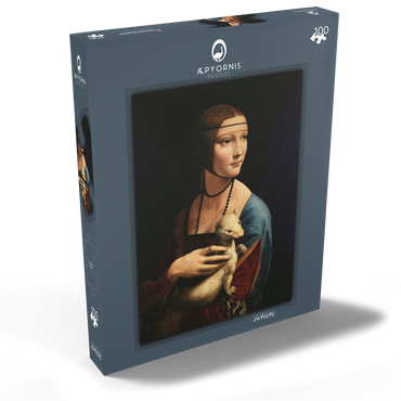 Darstellung des Puzzle Motivs Dame mit dem Hermelin 100 Puzzle Schachtel Ansicht2