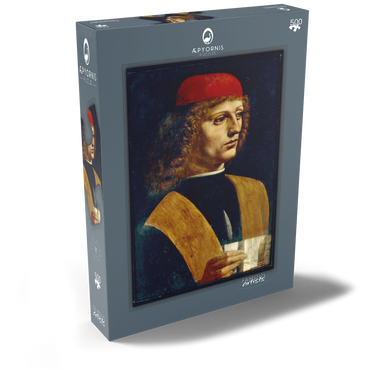 Darstellung des Puzzle Motivs Bildnis eines jungen Mannes 500 Puzzle Schachtel Ansicht2